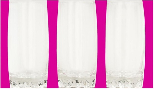 [GLSHBHRUCJFEYWUT] Revera (Pack of 3) 3 Pieces Hi-Ball Tumbler Water/Juice Glass Set (385 ml, Clear)