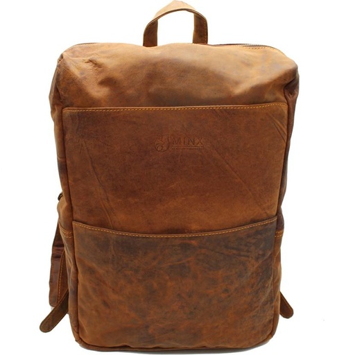 [BPKH58BMCKHPSEGT] Minx Bora Genuine Leather Laptop Backpack Laptop Backpack (Brown)