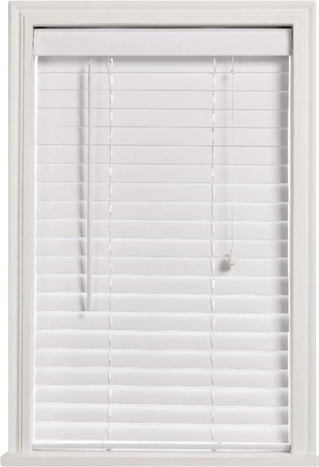 [BLSH6AJ6VK2XTZZQ] Décor Depot Wand Drawn Venetian Blind (Faux Wood, In Window)